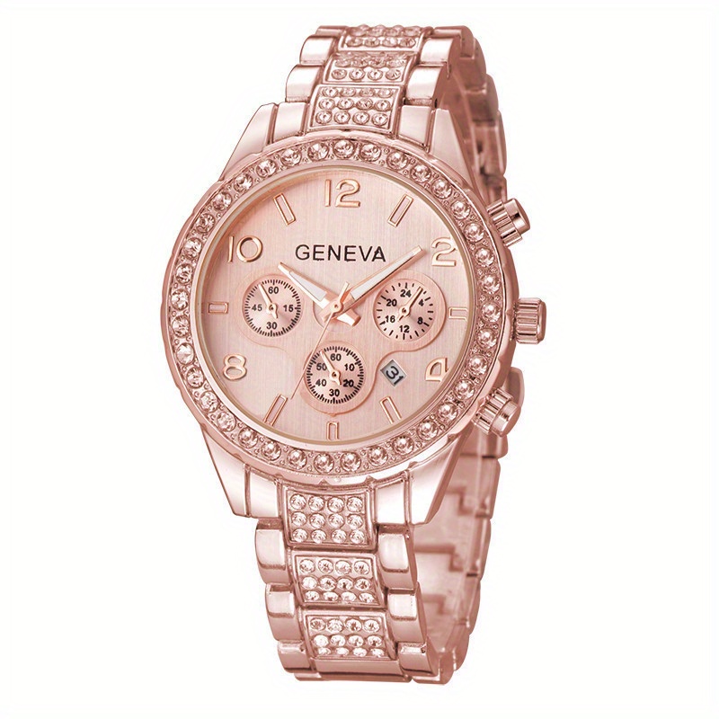  Reloj para mujer, relojes deportivos para mujer, impermeables,  de moda, reloj digital de oro rosa, regalo para amantes del amor, reloj de  cuarzo para negocios o ocio diario (color rosado) 