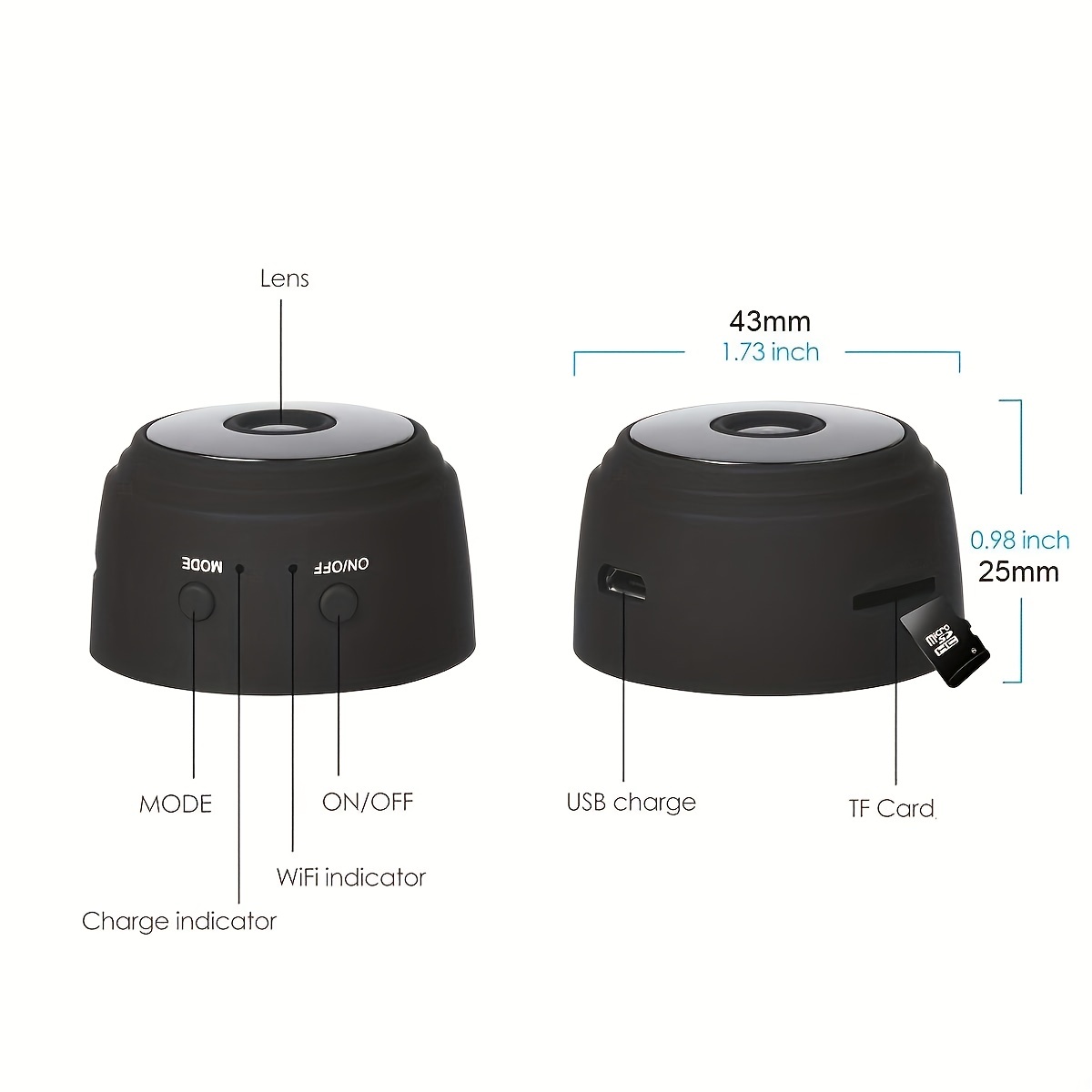 Mini Cámara Wifi 1 Pieza Cámara Wifi Hd Inteligente - Temu