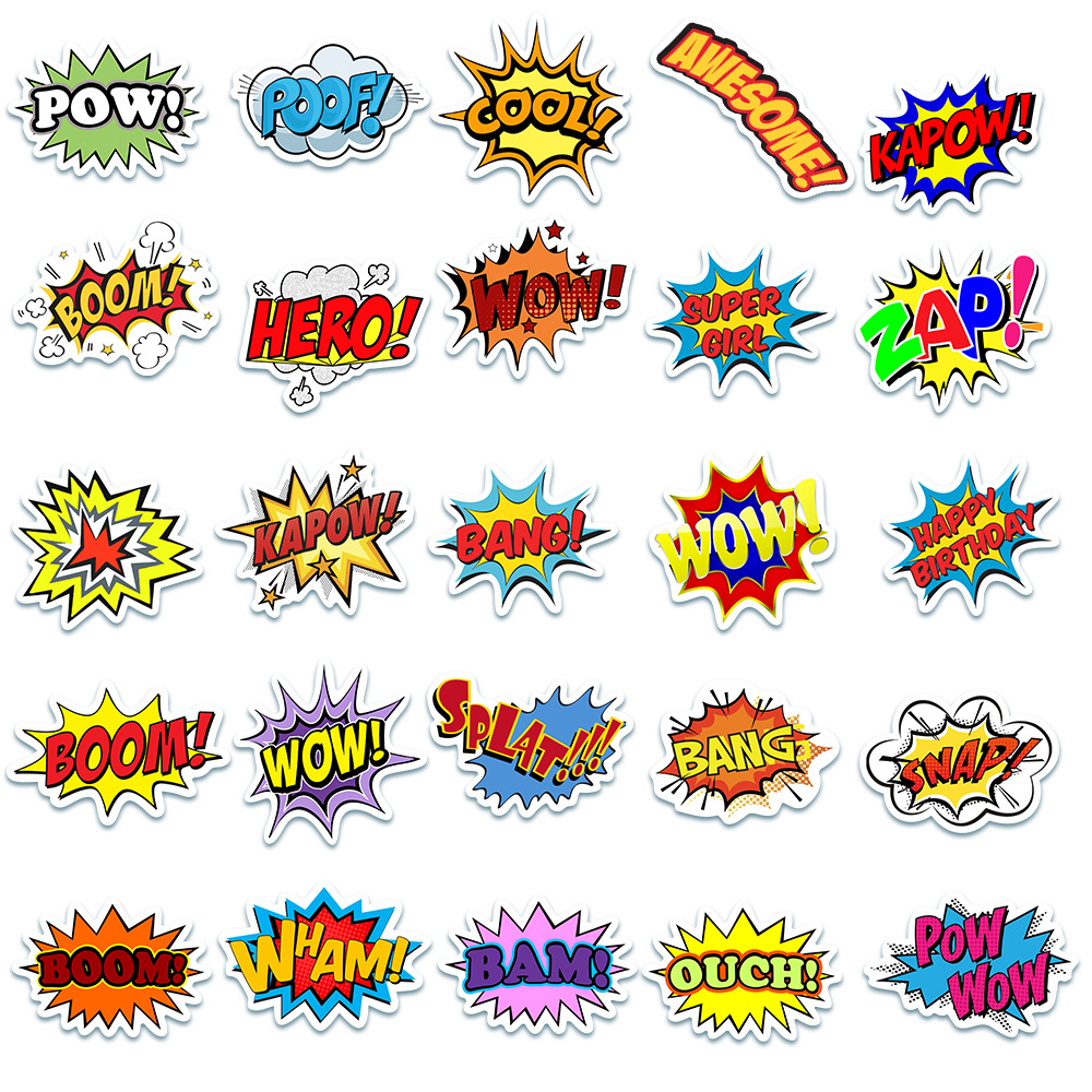 100pcs Mixed Letter Series Stickers, Cartoon Arabic Letter