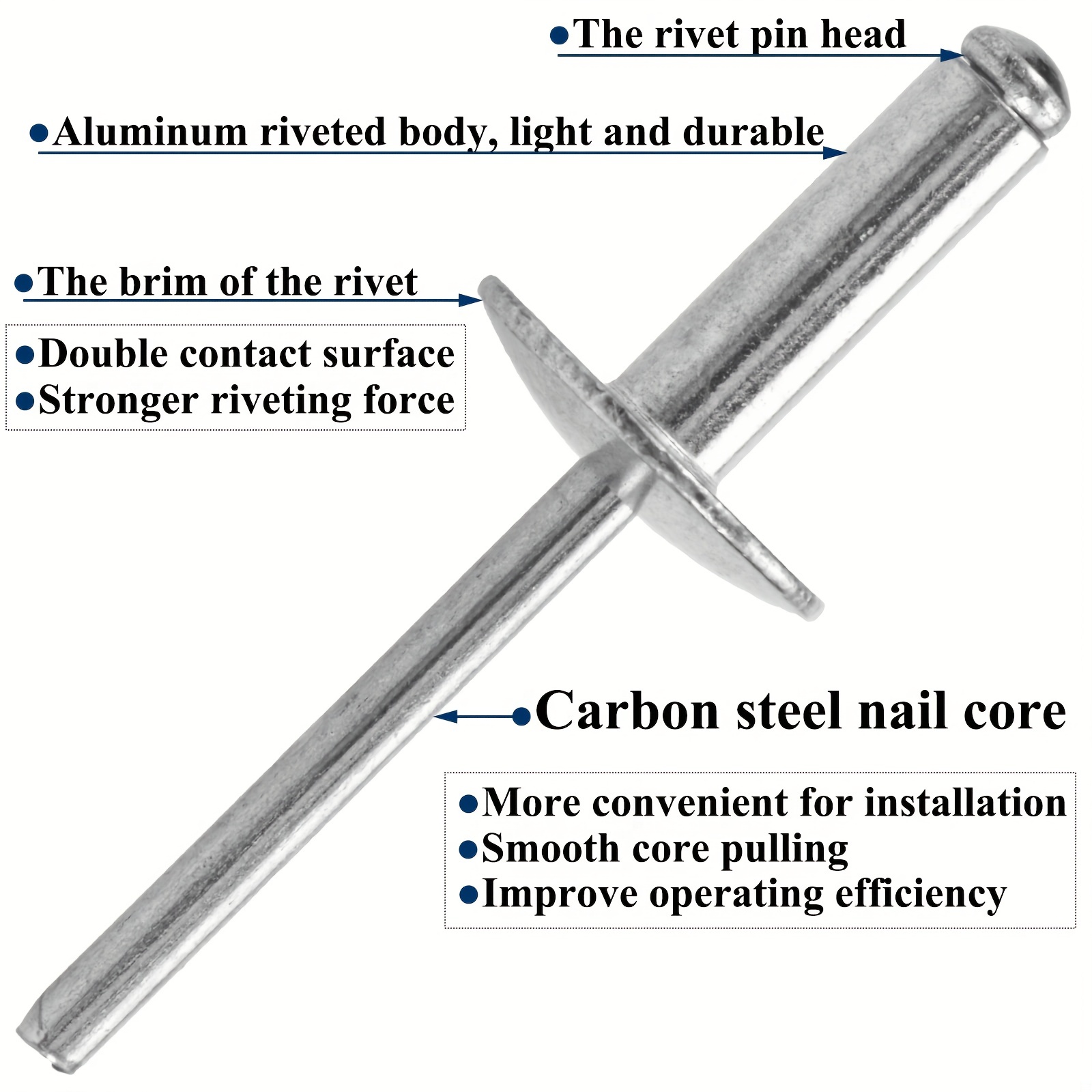 Large Flange Hollow Rivets Aluminum Flange Diameter " Pop Temu