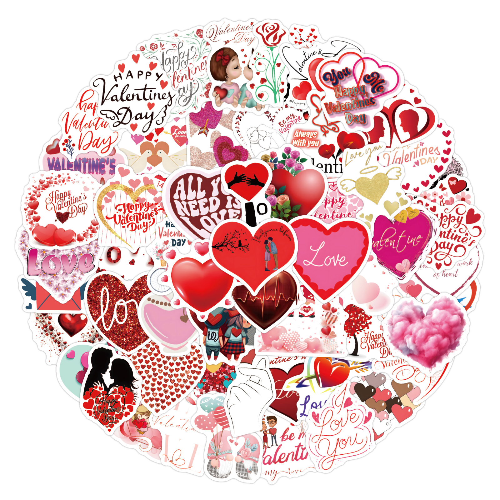 Valentine's Day Love Stickers Pack Cute Aesthetics Vinyl - Temu
