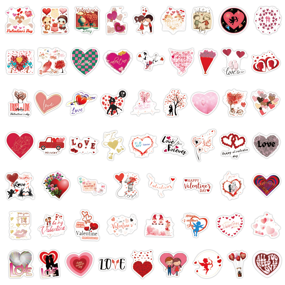 Love Heart Vinyl Sticker Set - Romantic Decal Collection