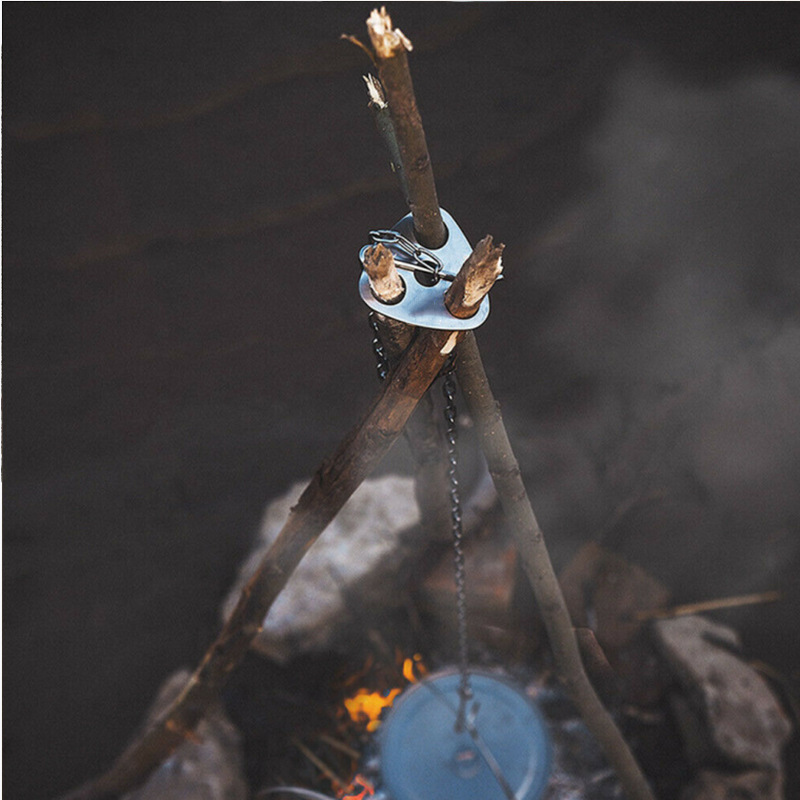 Stainless Steel Campfire Tripod with Adjustable Chain