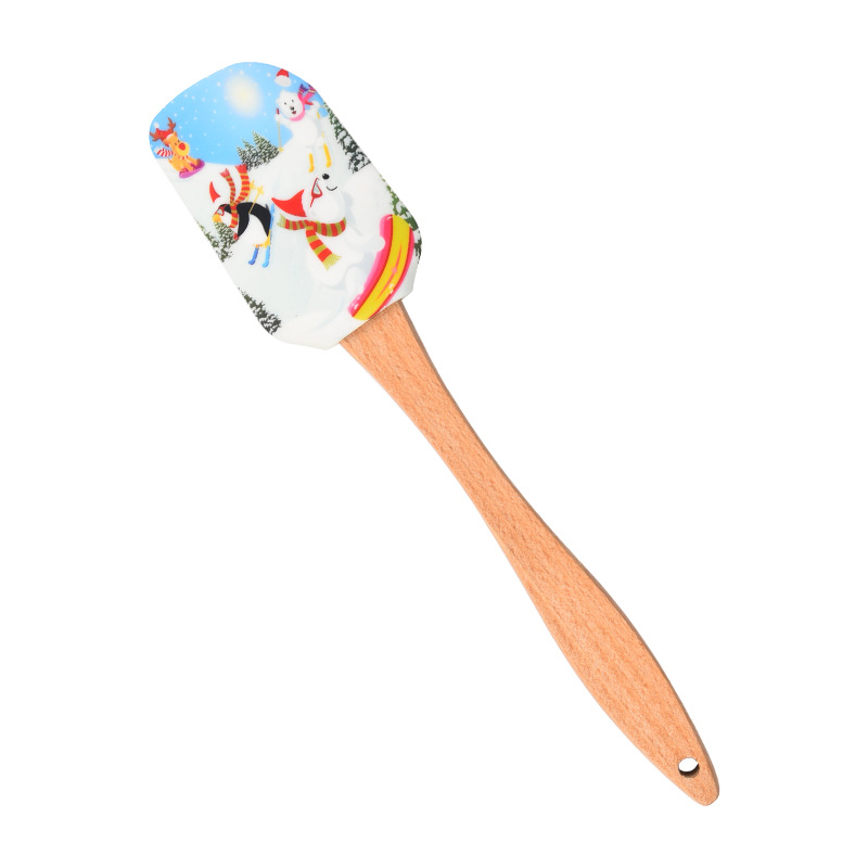 Christmas Silicone Spatula New Year Silicone Butter Scraper Cake