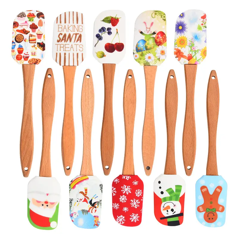Butter Spatula High Temperature Resistance Christmas Themed Silicone Bread  Bakery Butter Scraper Kitchen Tool Multi-colo 