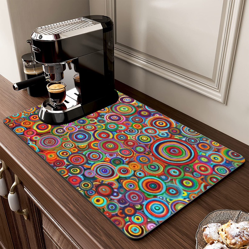 Paisley Pattern Drainage Mat Dish Drainer Easy To Clean Quickly Dry Durable  Counter Top Mat Diatom Mud Kitchen Decor Accessories