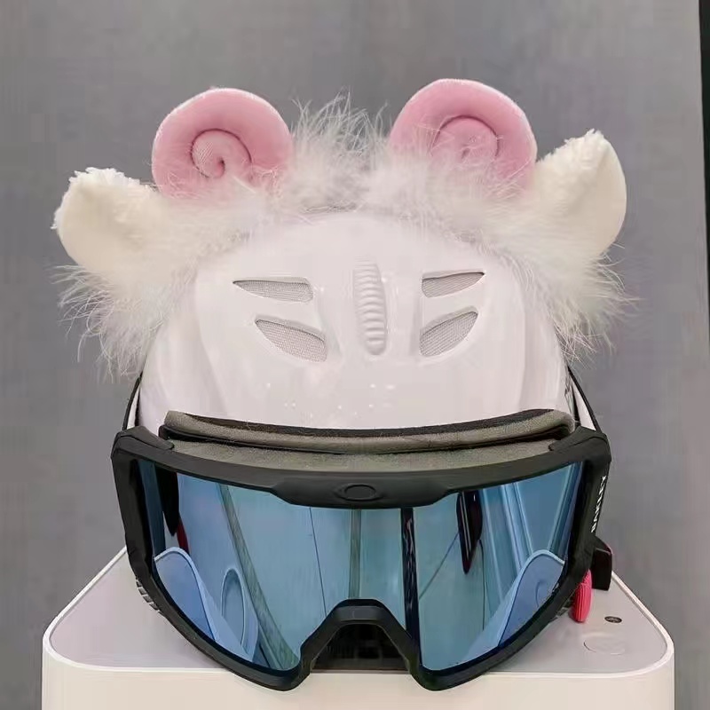 Décoration mignonne pour casque de ski moto (casque non inclus)