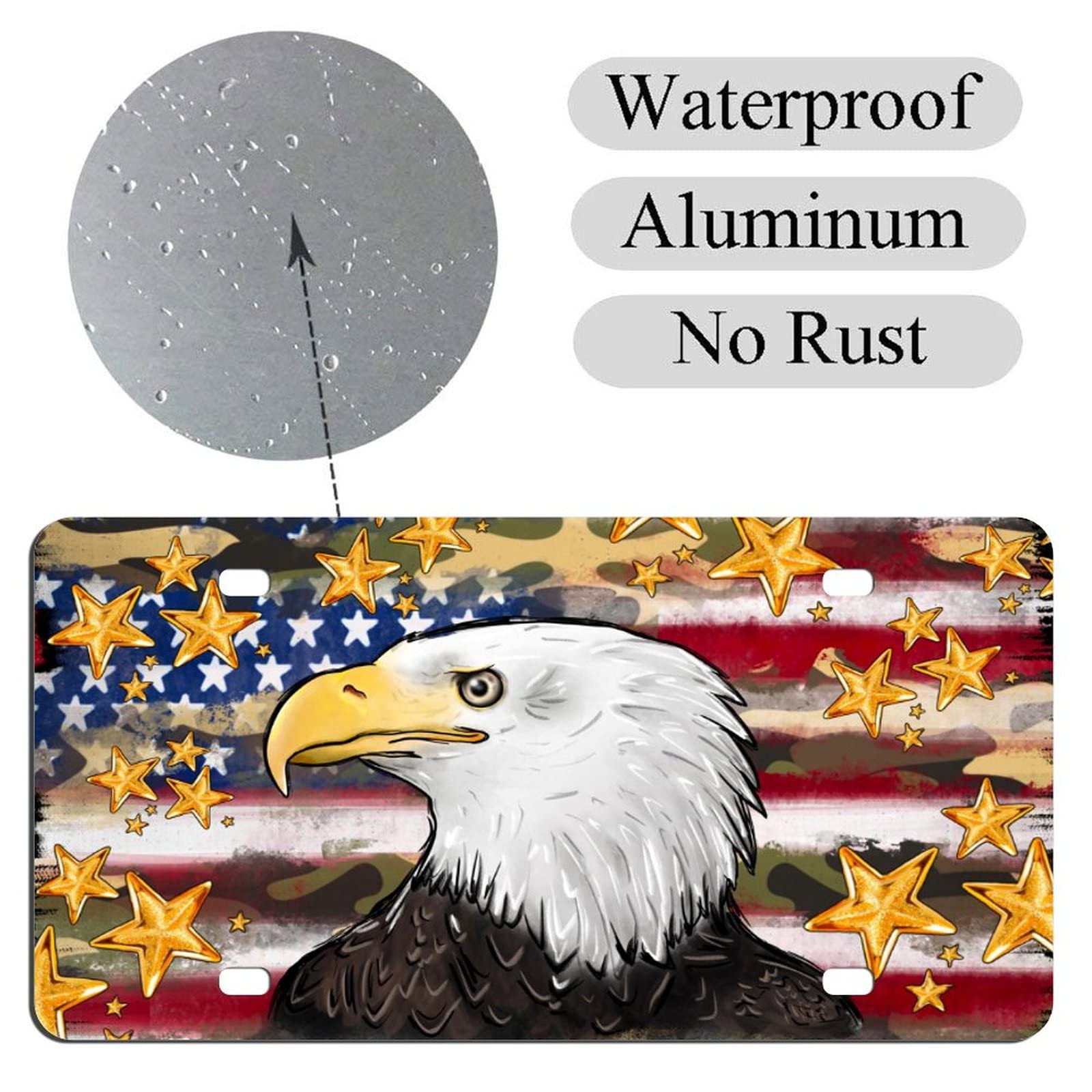 Car Tag Plate Aluminum American Patriotic Eagle License Plate Teal With 4  Holes Car Accessories For Men Women 6 12in 15 30cm - Automotive - Temu