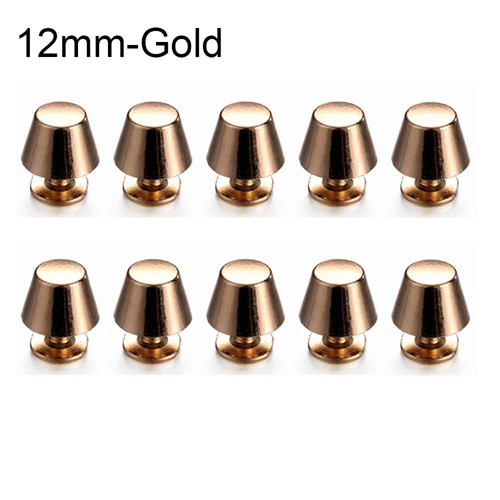 Image of 10 Sets/bag - 10/12mm Punk Metal Rivet Straps With Dome Buttons - Screws For Clothing, Bags, Shoes & Crafts - Durable And Stylish Additions For