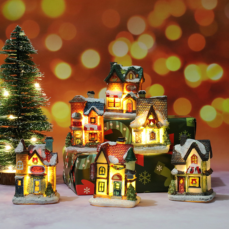 Christmas Village House Decoration Creative Resin Ornament