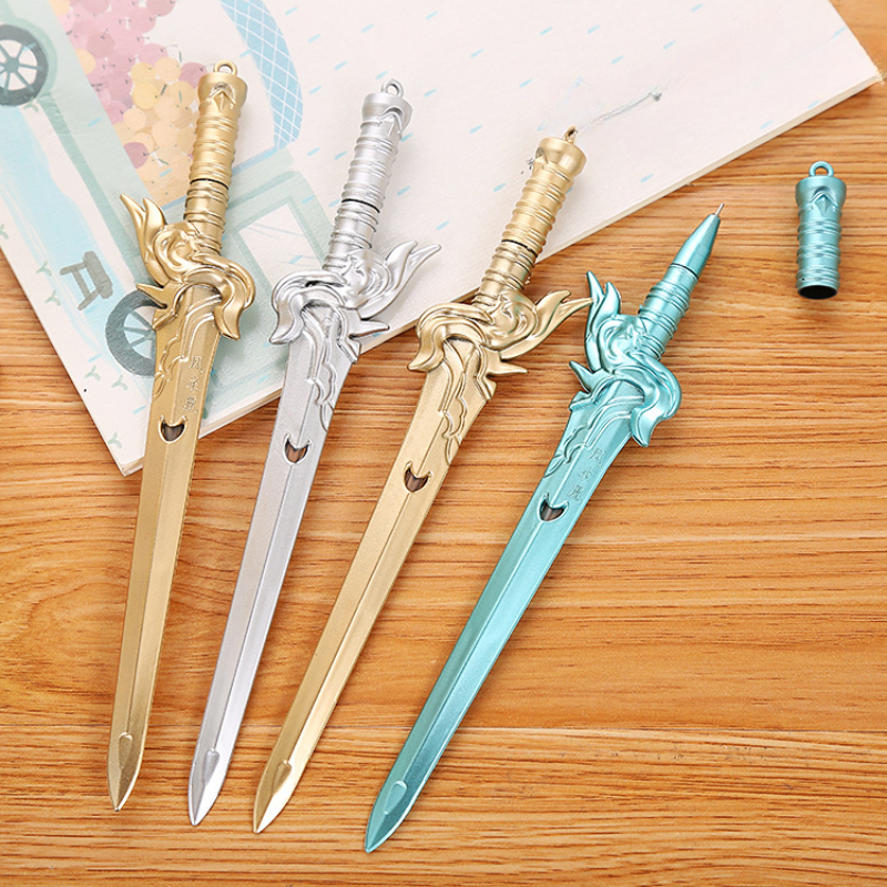 2pcs Phoenix Sword Neutral Pen with Tassel Student Kawaii
