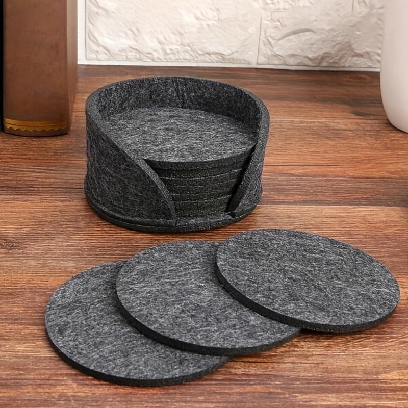 

10pcs, Round Felt Coasters, Solid Color Heat Insulation Mat, Simple Style Solid Color Coasters, Washable Placemat, Anti-scalding Non-slip Table Mat, Kitchen Supplies, Car Coaster, Room Decor