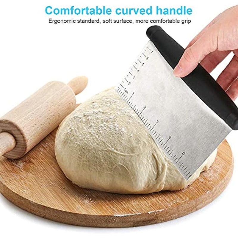 Multi-purpose Stainless Steel Bench Scraper & Chopper, Easy to Read Etched  Markings for Cuts, Quick & Easy Multi-use Dough Scraper, Dough Cutter & Pastry  Scraper 