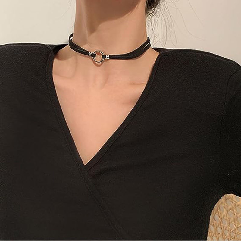 Women Choker Black Velvet Collar, Adjustable Length Velvet Classic Gothic  Lace Choker Necklaces Fashion - #7