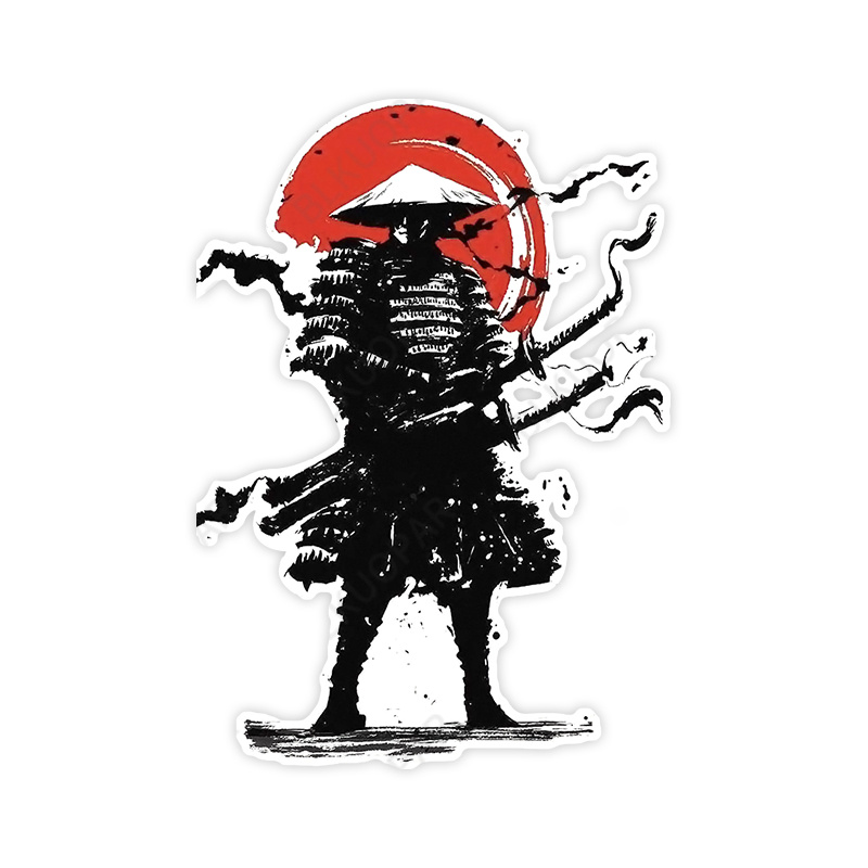 Japanese Samurai Sticker Warrior Vinyl Decal Car Moto Graphic Decals Rising  Sun