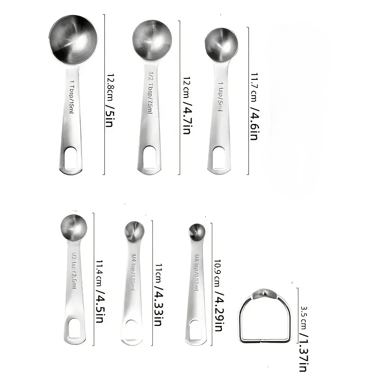 Complete Set of Measuring Cups and Measuring Spoons: US & Metric