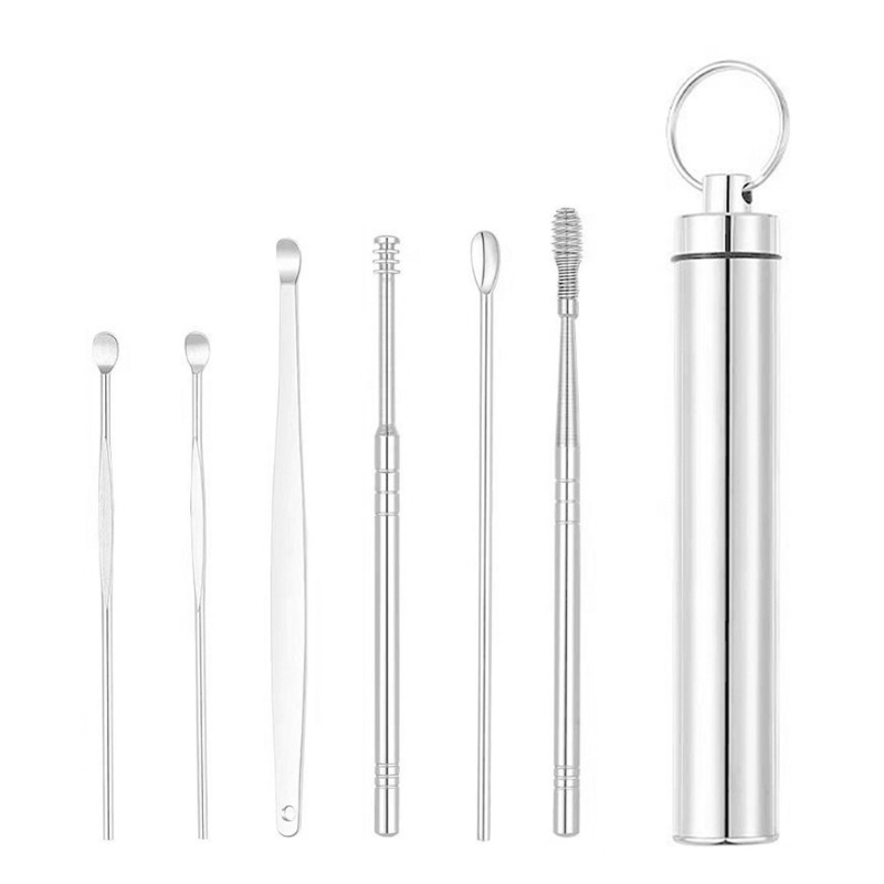 Cuillère Curette En Spirale De Nettoyage D'oreille En Acier Inoxydable Au .