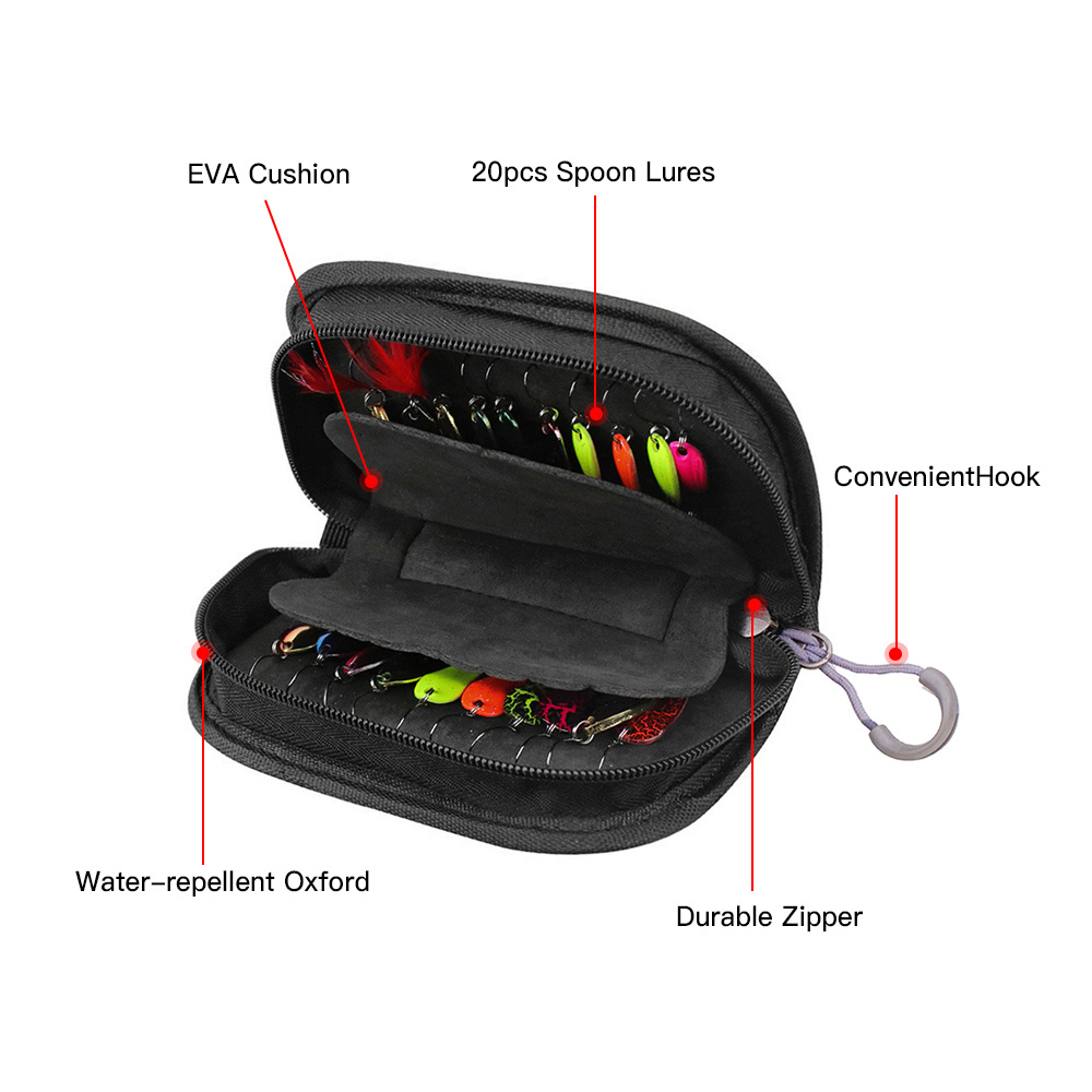 Fishing Lure Storage Bag Spinner Baits Wallet Case Flies Box (Black) :  : Sports & Outdoors