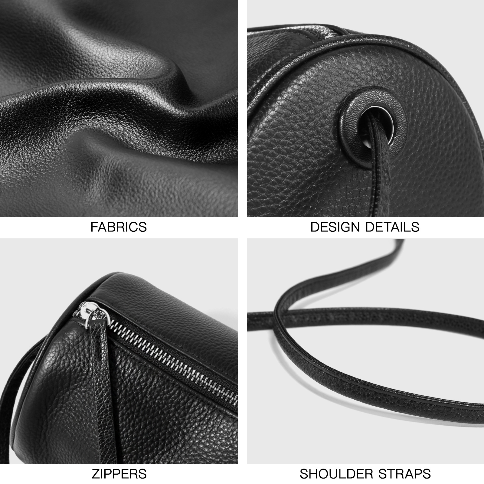  Solid Color Genuine Leather Shoulder Bag, 2023 New