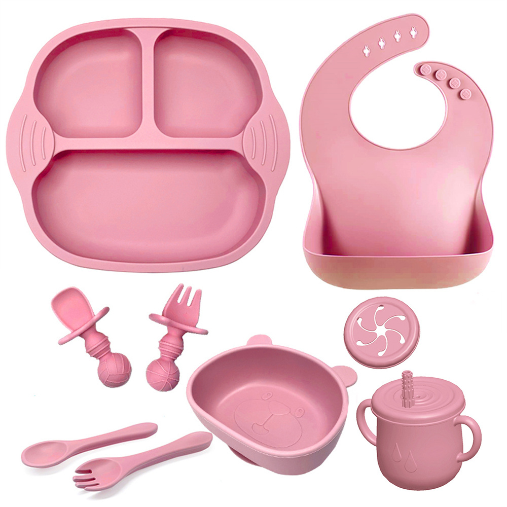 Bumkins Suction Silicone Baby Feeding Set, Bowl, Lid, Spoon