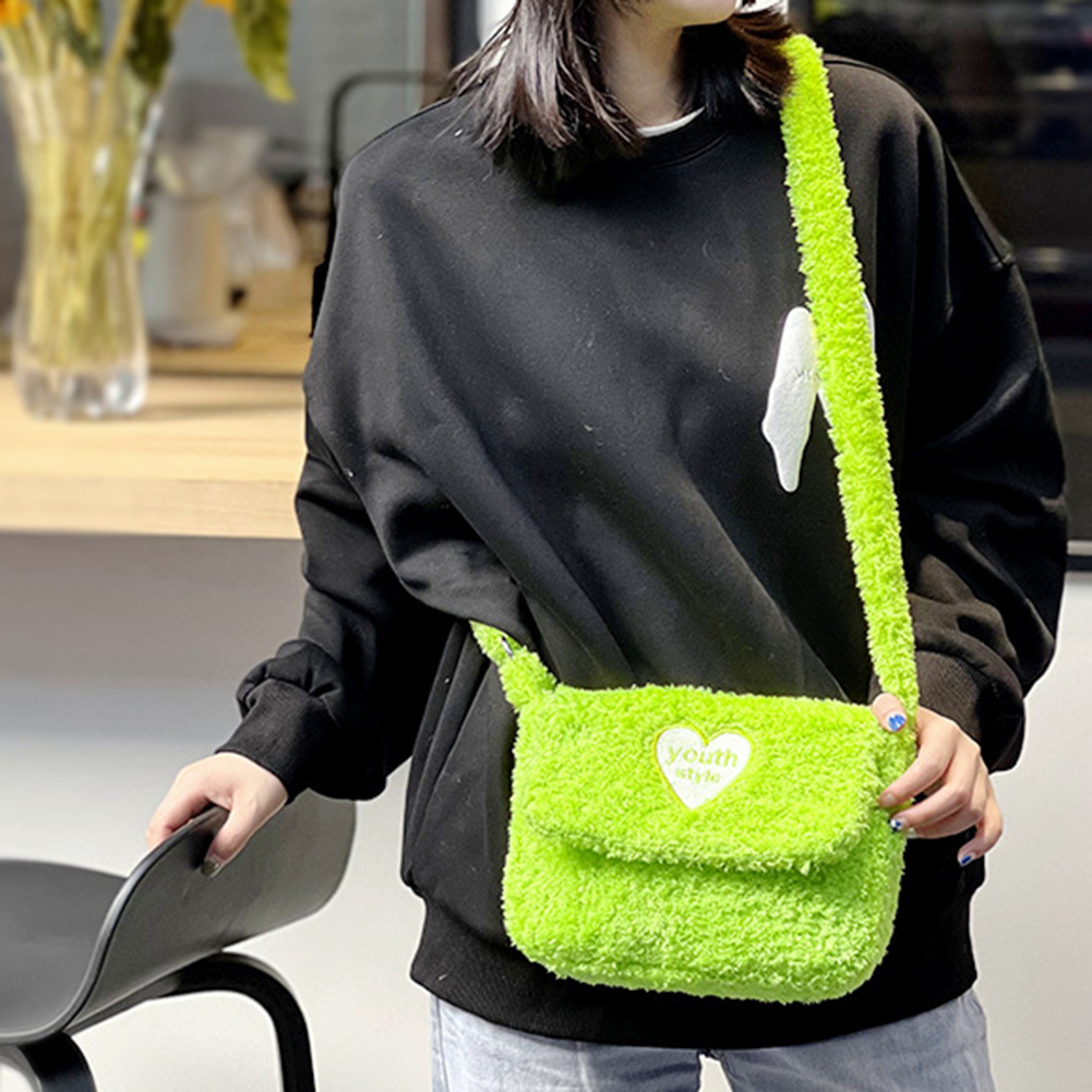 Y2K fluffy flower shoulder bag