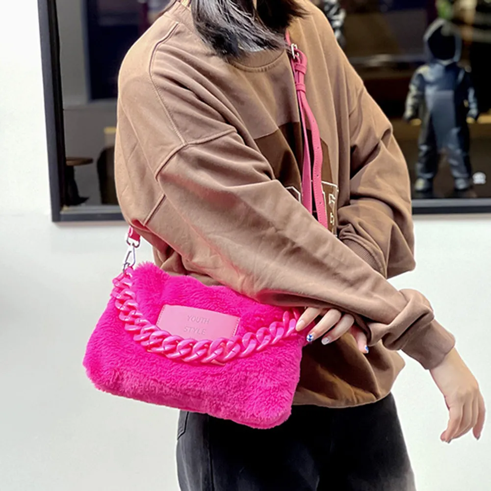  Cute Fuzzy Tote Bag for Women Soft Winter Fluffy Shoulder Bag  Y2K Plush Crossbody Handbags Purses with Zipper (Black) : Clothing, Shoes &  Jewelry