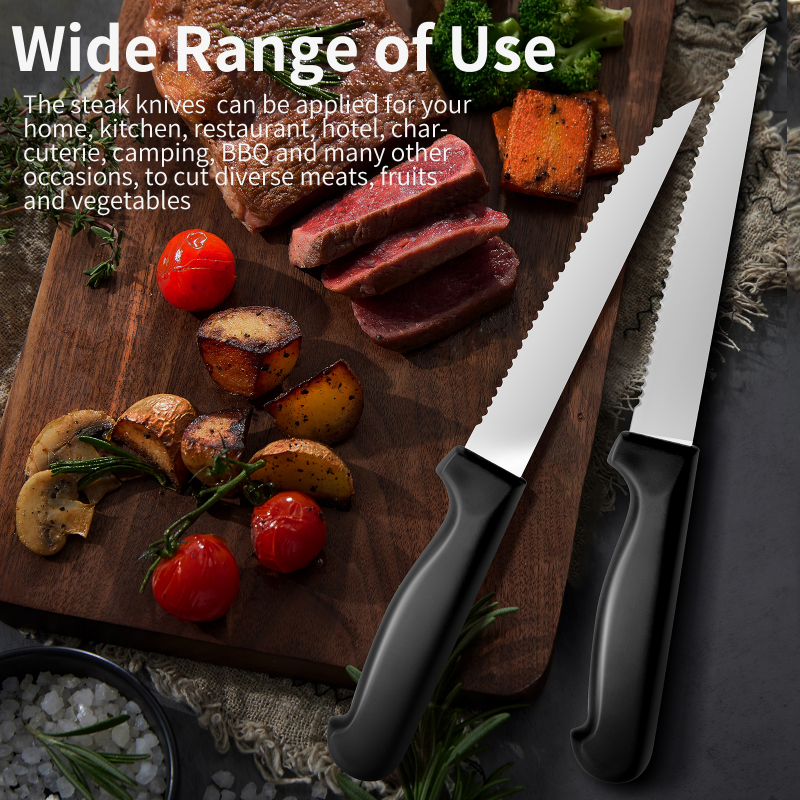 Serrated Steak Knife Set Meat Knife Set For Bbq Meat Knife - Temu