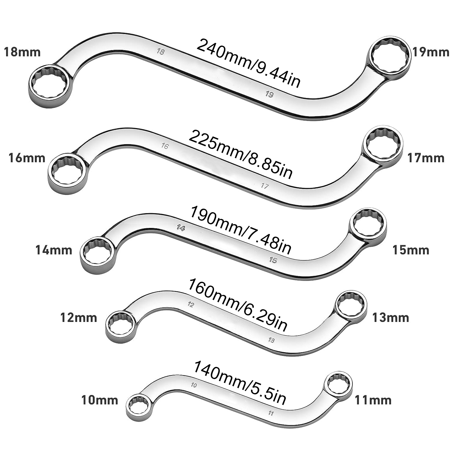 13 MM Double Head Spanner Wrench, 12 Point Combination, Grip Tight Tools