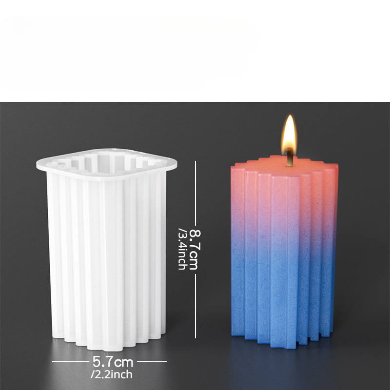 Geometric Stackable Candle Silicone Mold 9PCS Candles Making Kit Handmade  Building Block Candle Suitable for 2.2