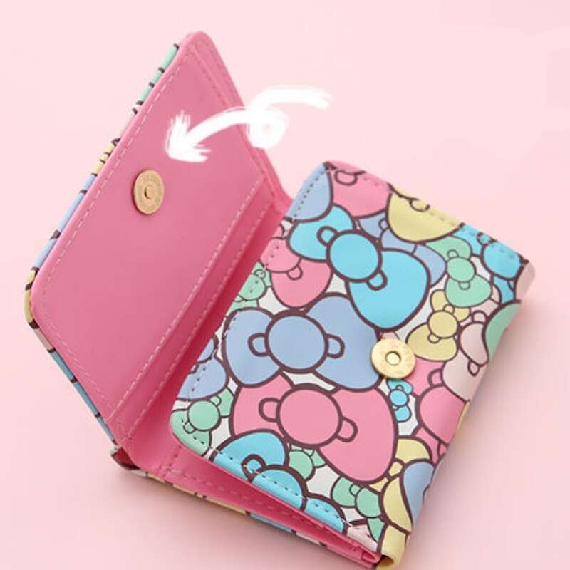 Sanrio Short Wallet For Women Cute Kuromi Hello Kitty MyMelody PU