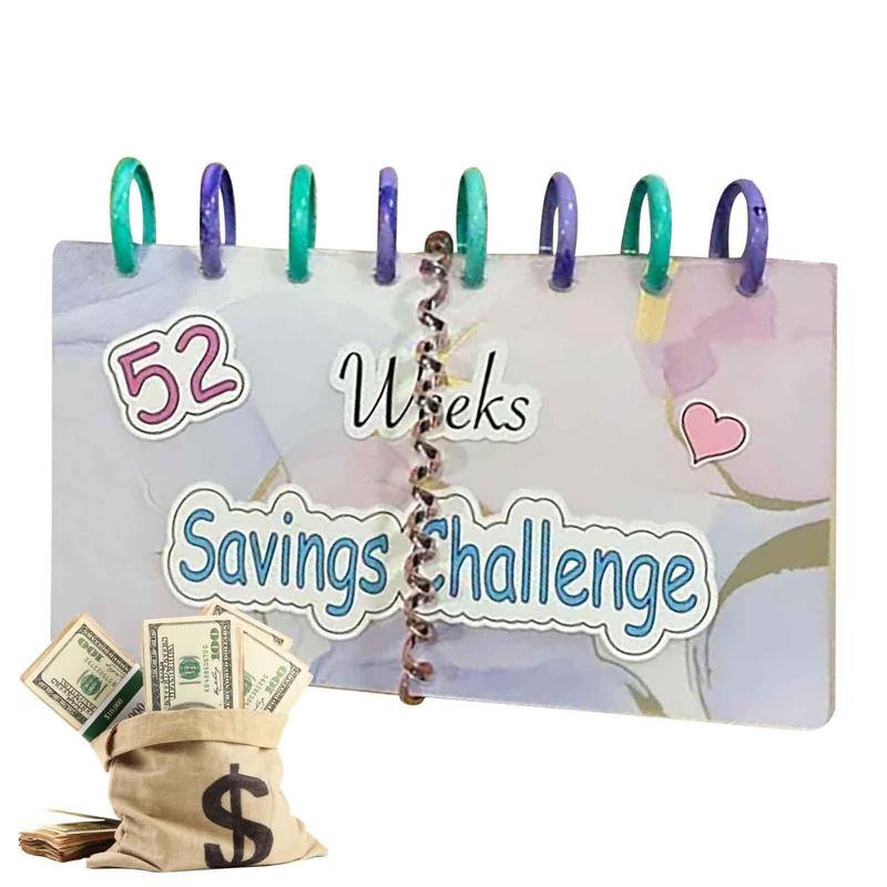 Carpeta de ahorros l desafío de ahorro de 52 semanas, libro de presupuesto  reutilizable con sobres de efectivo, organizador de dinero con cubierta