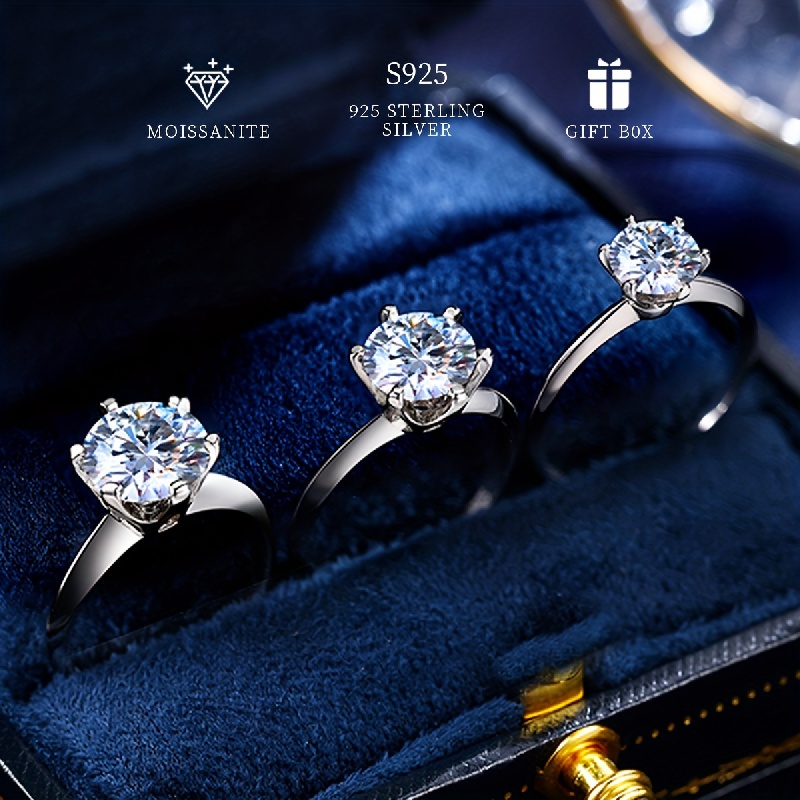 YL Verlobungsring Moissanite 0,8 Karat – Farbe D VVS1, 925er Sterlingsilber