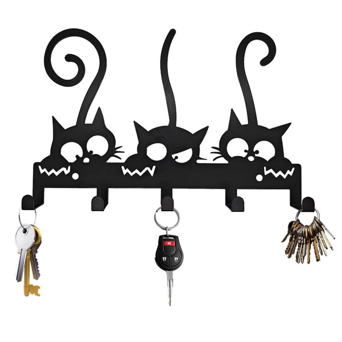 Cat Fish Wall Hook, Key Hooks, Storage Hook Rack, Black Decorative Wall  Hooks, Hat Hooks, Key Hanger Holder, Door Hooks