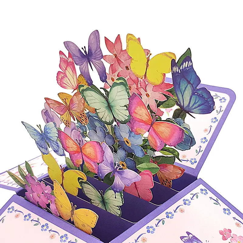 Carte de vœux pop up papillon coloré 3D – Carte de boîte pop