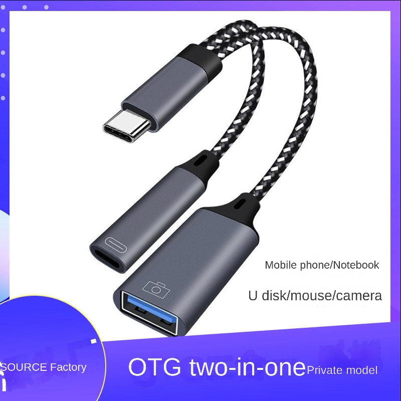 JSER Micro USB 2.0 OTG to Dual Ports Micro USB 2.0 5Pin Female Hub Cable  Compatible for Laptop PC & Mouse & Flash Disk