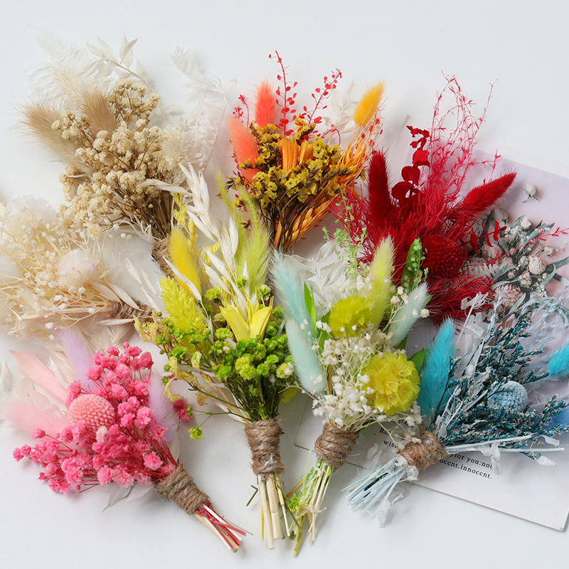 Mini Dried Flowers Bouquet Wedding Supplies Mix Flower - Temu