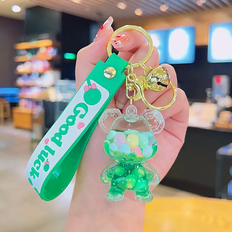 Cute Cartoon Bear Bracelet Wristlet Keychain Acrylic Animal - Temu