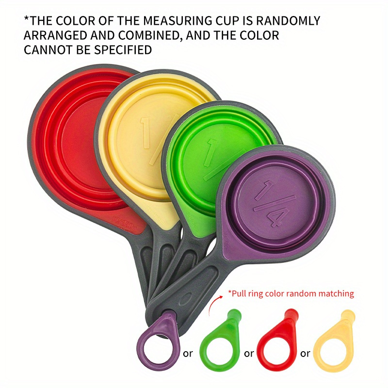 Plastic Measuring Cups and Spoons Set - 10 Pcs Colorful Kitchen Measuring  Tool, Engraved Metric/US Markings Stackable Silicone Measure Cup for Liquid