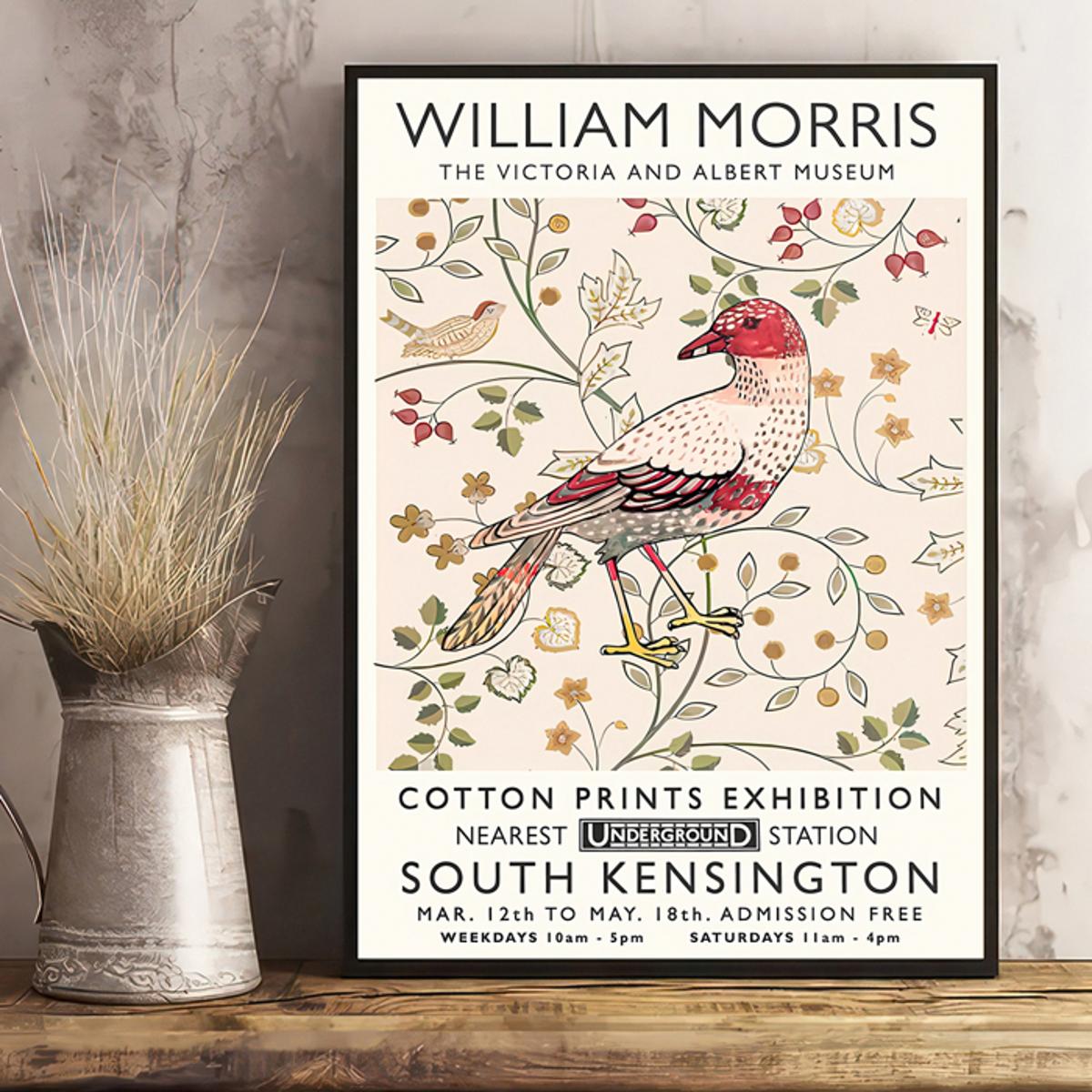 William Morris Print, Morris Exhibition Poster, William Morris Flower  Pattern, Vintage Print, William Morris Décor, Wall Prints, Wall Art 