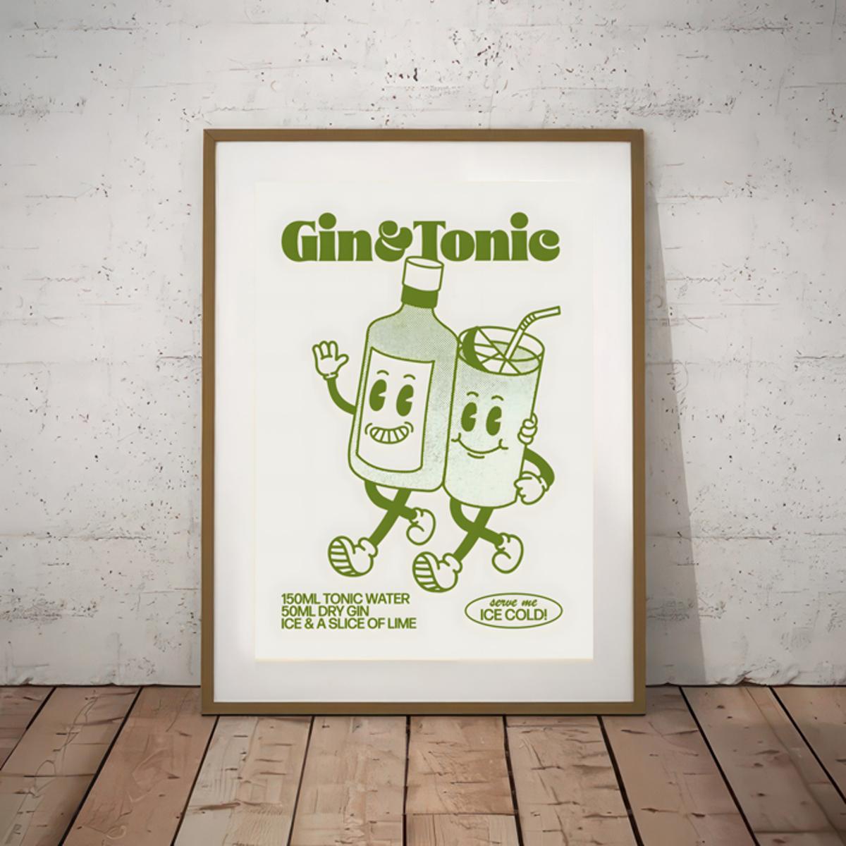 1 Pezzo Poster Tela Stampa Gin And Tonic Poster Personaggi - Temu Italy