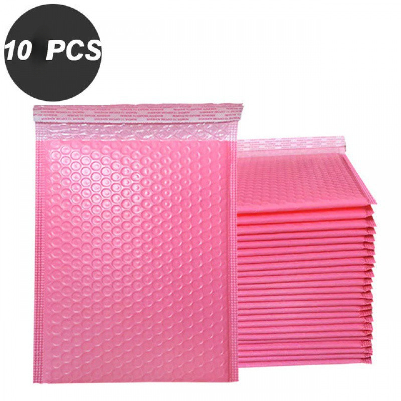 10Pcs Bubble Mailer Self Seal Pink Bubble Padded Mailing Envelopes