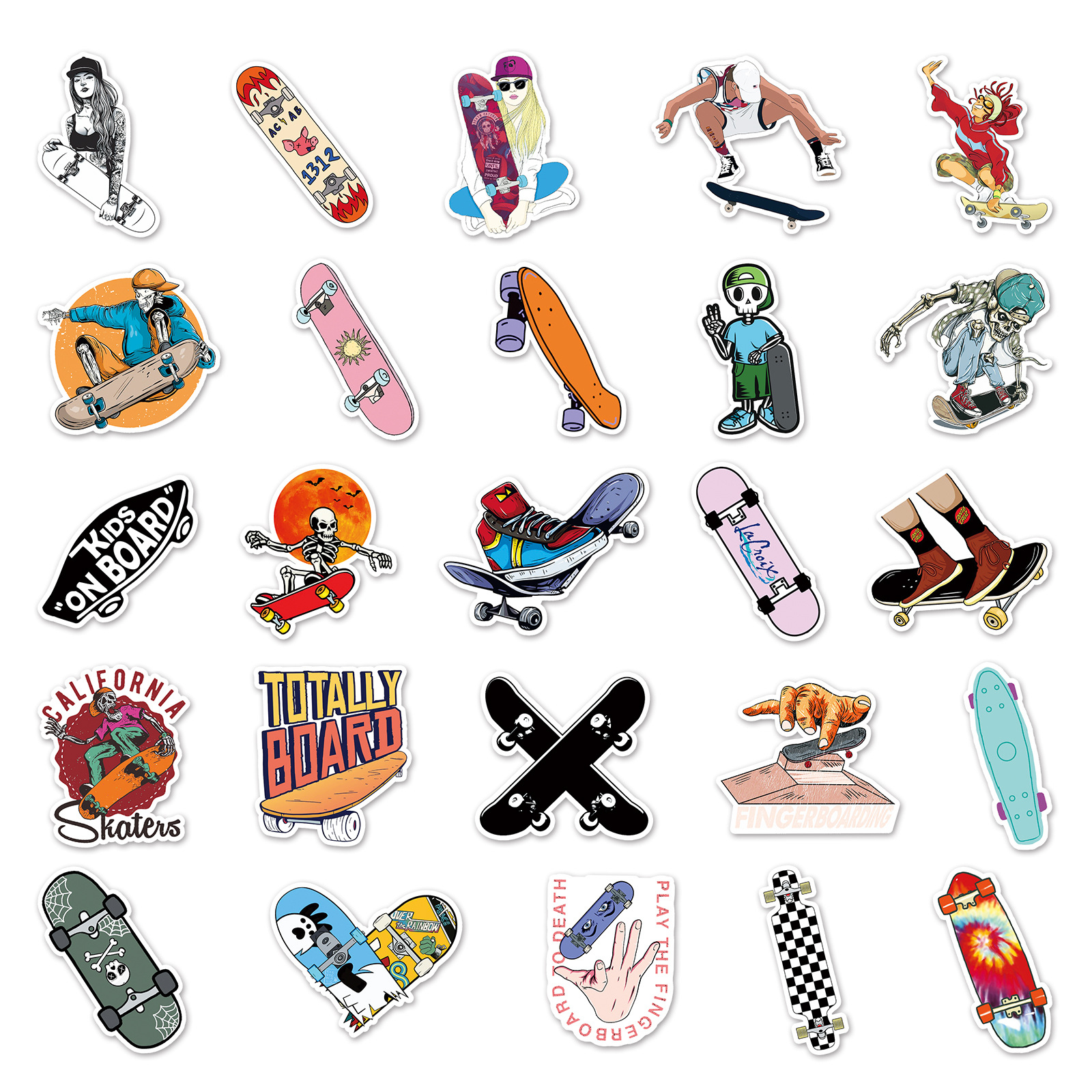 Skateboard Stickers Cartoon Cute Graffiti Waterproof - Temu