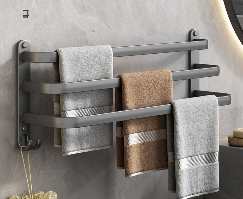 Multi layer Towel Bar Towel Rack Bathroom Wall Mounted Towel - Temu