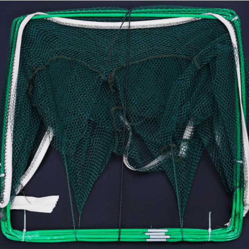 1pc 6 Holes Fishing Bait Trap Net, Foldable Fish Crayfish Shrimp Cage Net,  Fishing Accessories