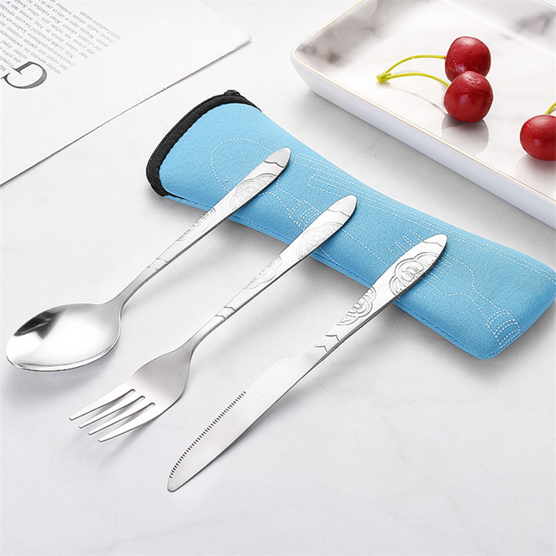 Dinnerware Portable Printed Stainless Steel Spoon Fork Steak - Temu