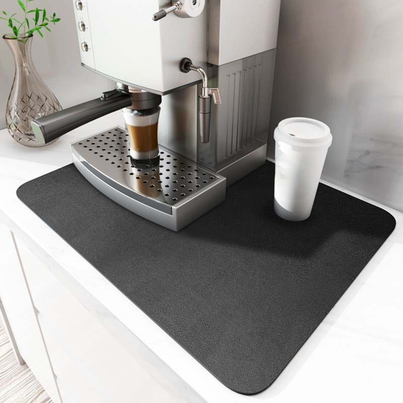 Super Absorbent Coffee Dish Mat Kitchen Counter Draining Pad Quick Drain  Tool