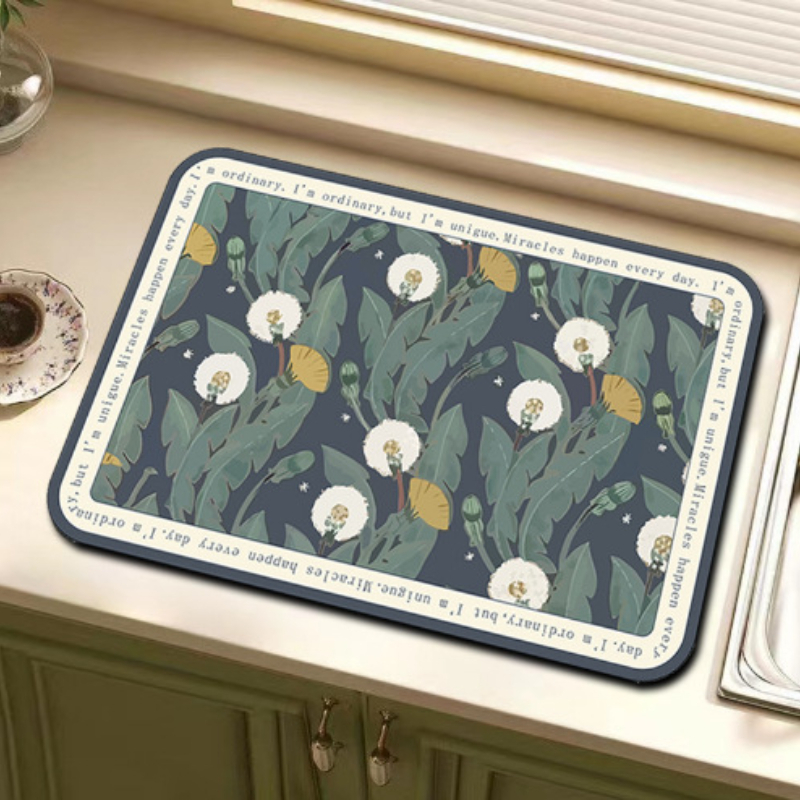 Super Absorbent Coffee Dish, Large Kitchen Absorbent Draining Mat, Drying  Mat, Quick Dry Bathroom Drain Pad - Temu