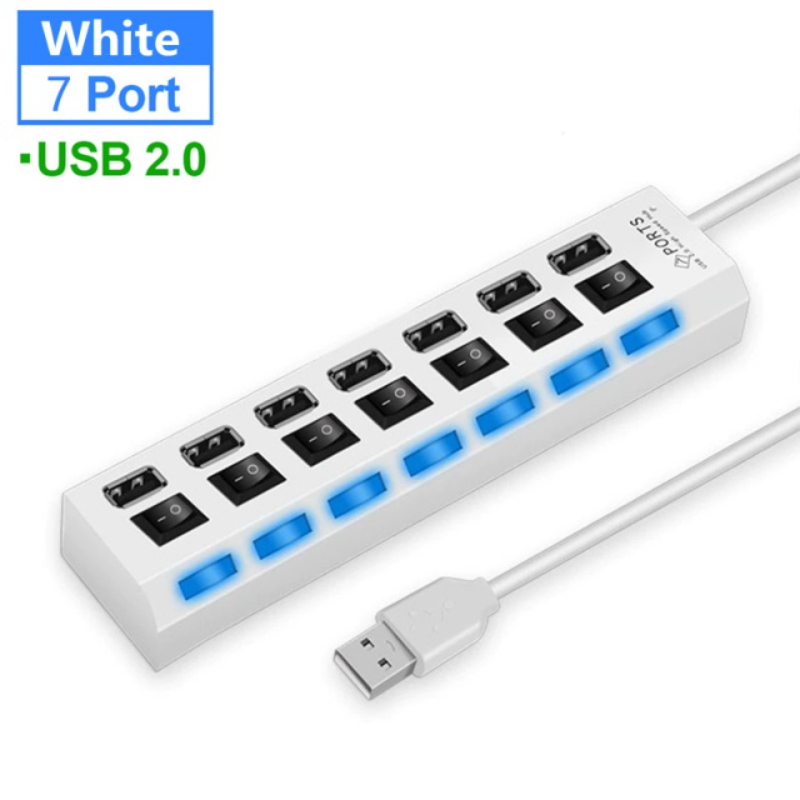 Le noir - chargeur double USB 2.0 à 2 ports, adaptateur Hub