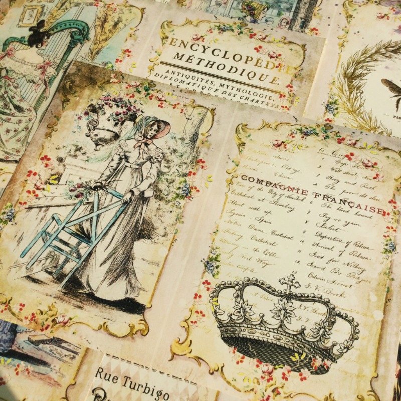 6pcs A5 Size Large Junk Journal Victorian Romantic Women's Background Paper  Vintage Handbook Material Craft Paper Pads Art Background Origami