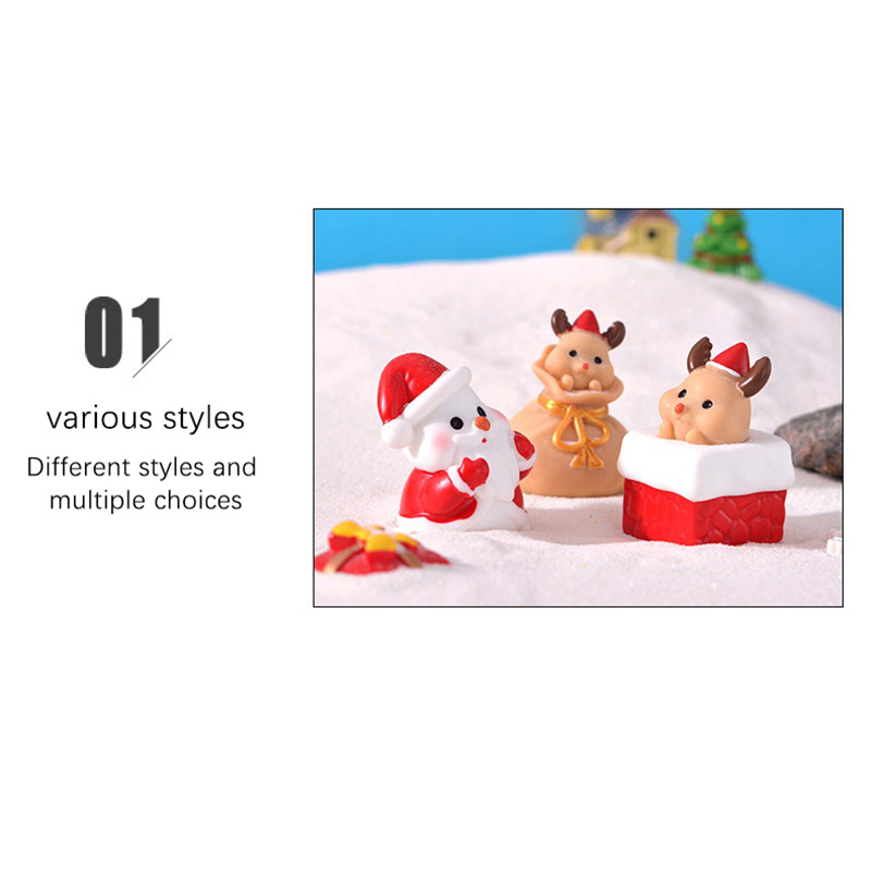 New Christmas Lover Santa Claus snowman Deer miniature figurine Model  dollhouse home fairy garden decoratio… in 2023